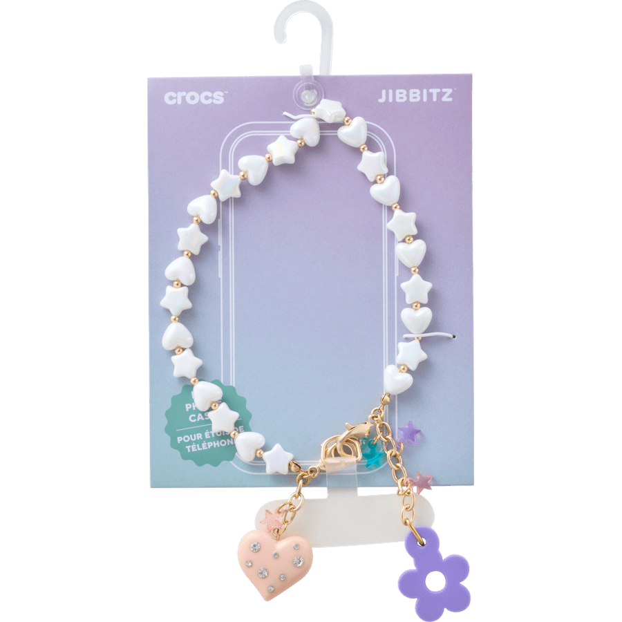 Beaded Heart Flower Phone Wristlet - US 4414