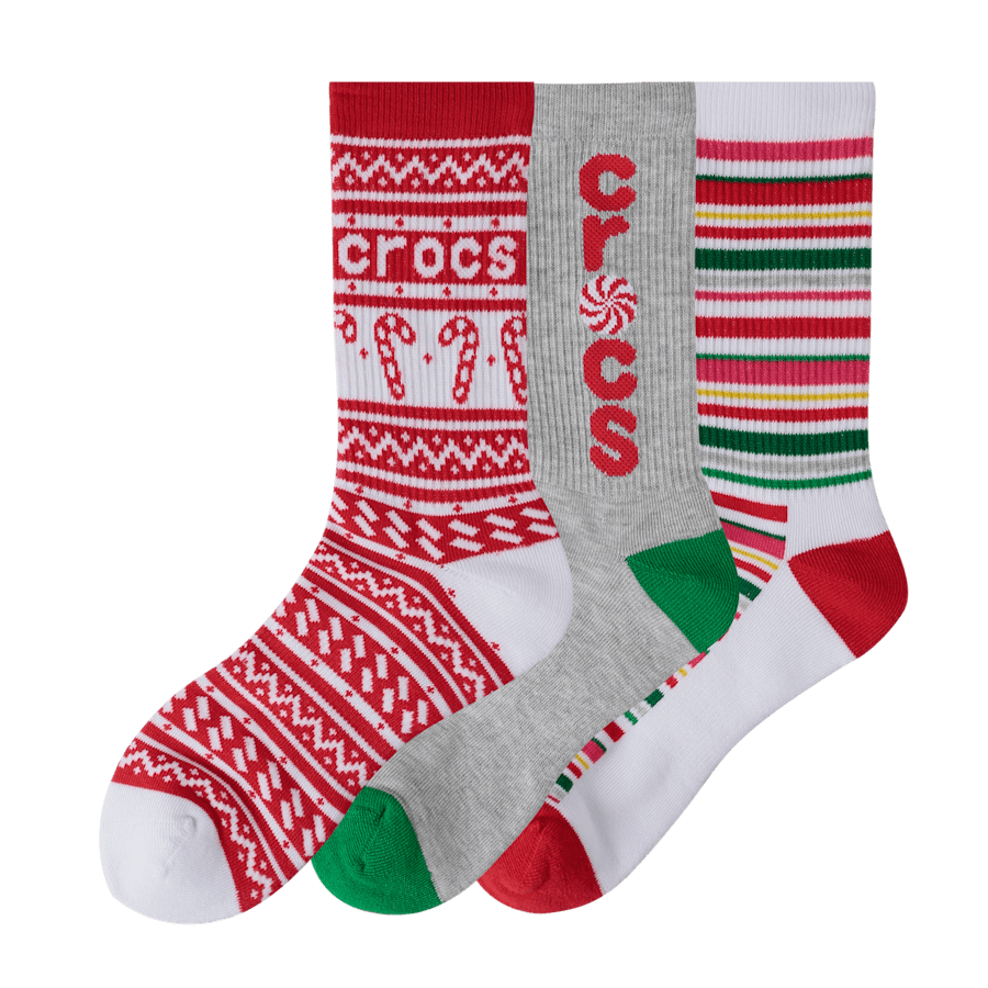 CrocsSocks Candy Cane 3-Pack - US 9965