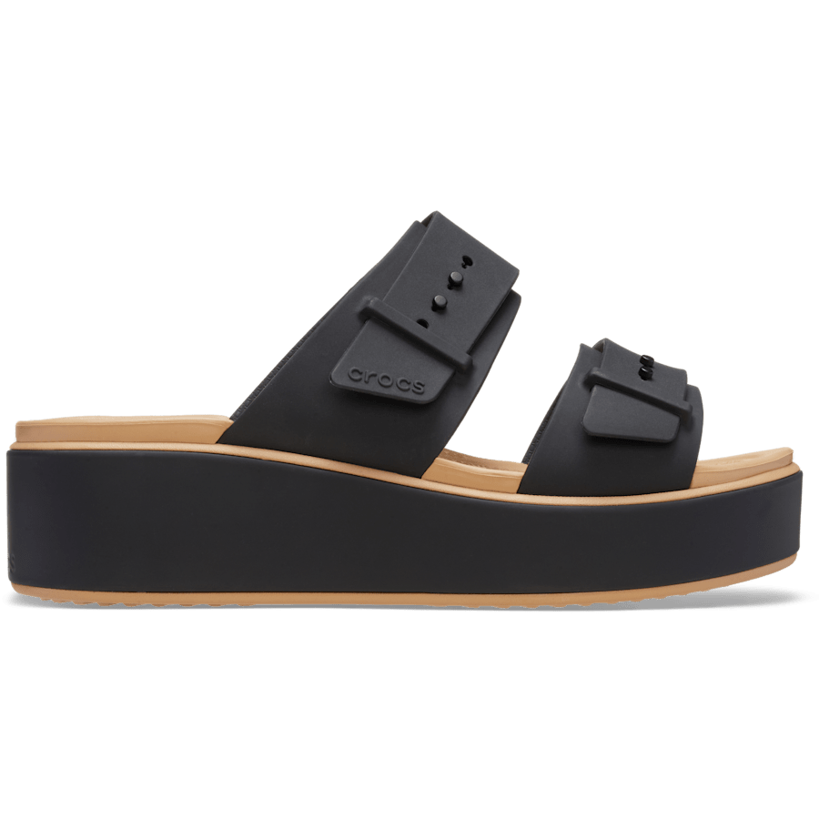 Brooklyn Buckle Low Wedge Matte Wrap Sandal - US 9532