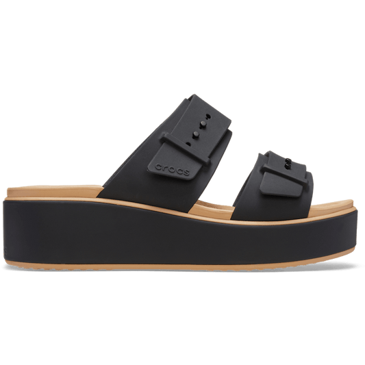 Brooklyn Buckle Low Wedge Matte Wrap Sandal - US 9532