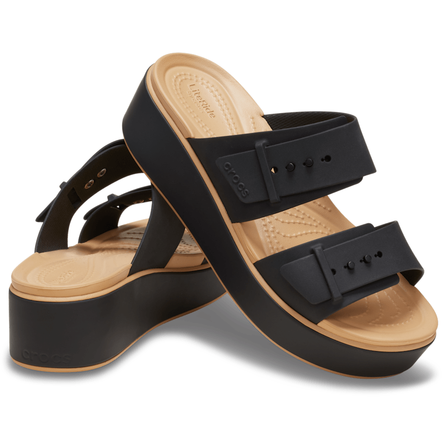 Brooklyn Buckle Low Wedge Matte Wrap Sandal - US 9532