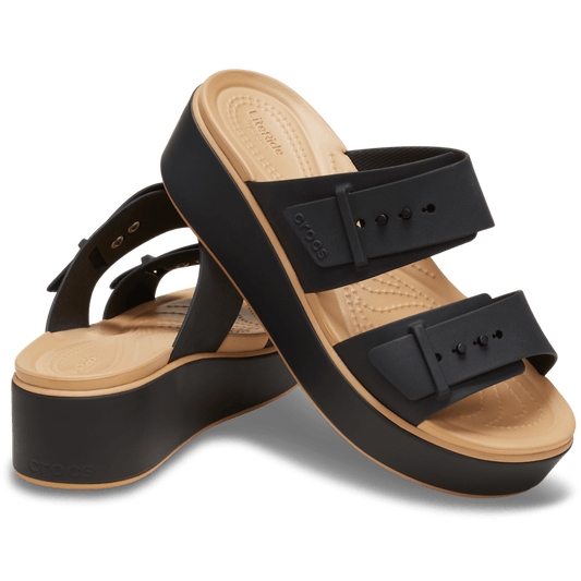 Brooklyn Buckle Low Wedge Matte Wrap Sandal - US 9532