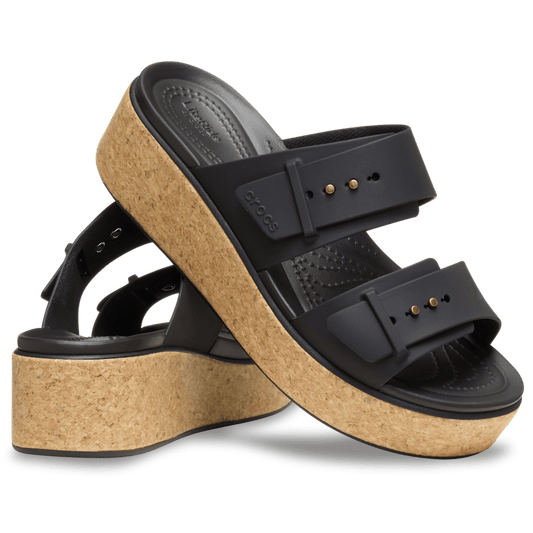 Brooklyn Buckle Low Wedge Cork Sandal - US 7819