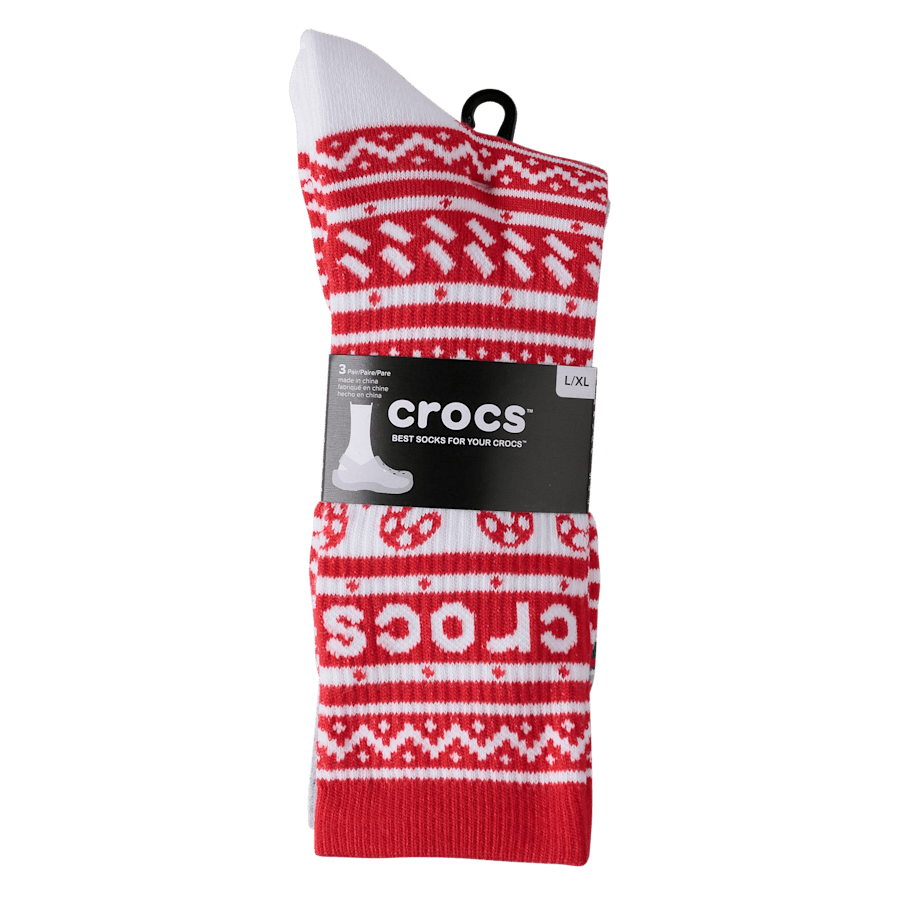 CrocsSocks Candy Cane 3-Pack - US 9965