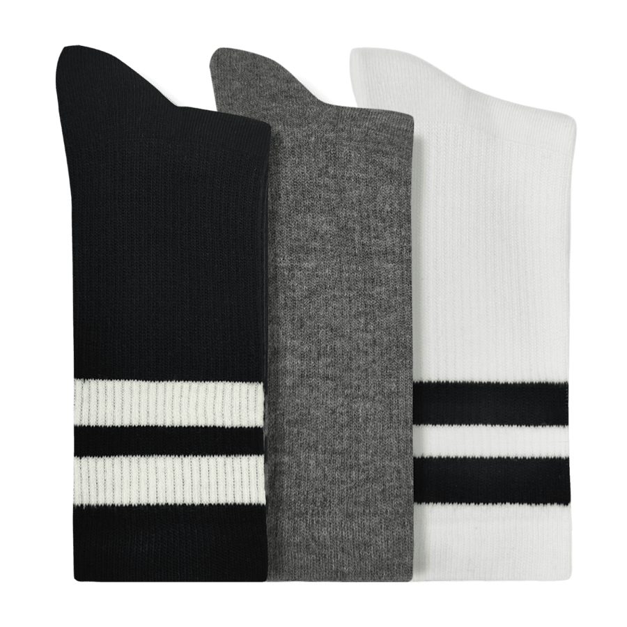 Large Stripe Crew Socks 3PK - US 2902