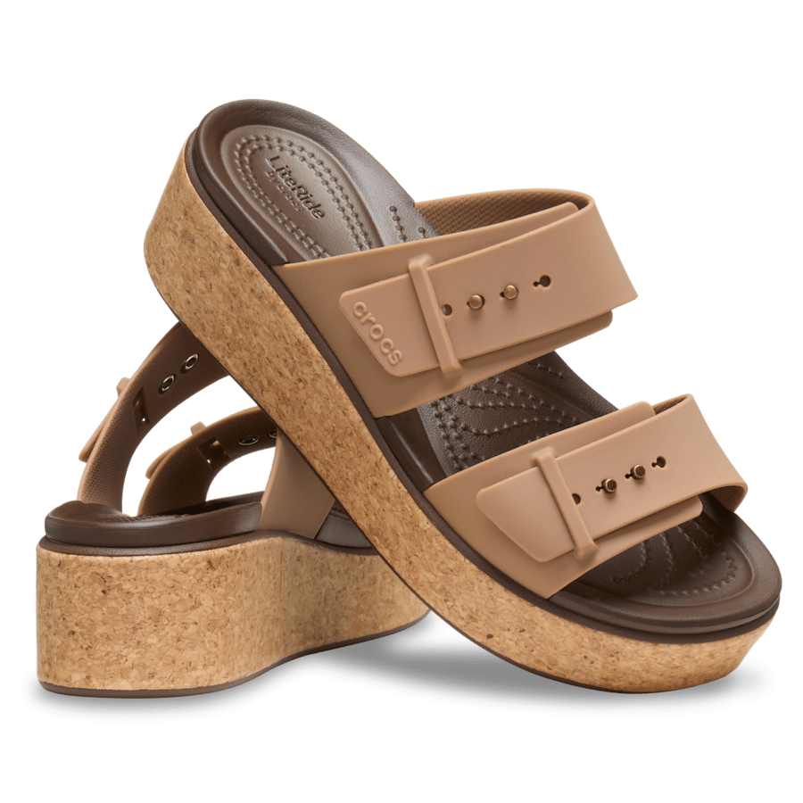 Brooklyn Buckle Low Wedge Cork Sandal - US 8871