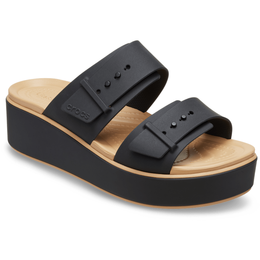 Brooklyn Buckle Low Wedge Matte Wrap Sandal - US 9532