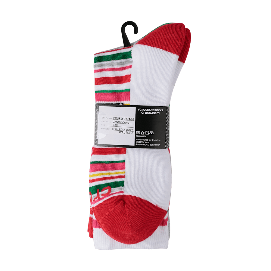 CrocsSocks Candy Cane 3-Pack - US 9965