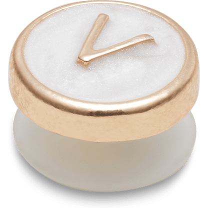 Tiny Pearlized Letter V - US 3958