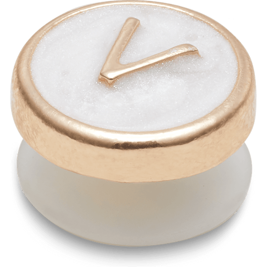 Tiny Pearlized Letter V - US 3958