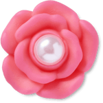 Pink Flower With Pearl Center - US 0799