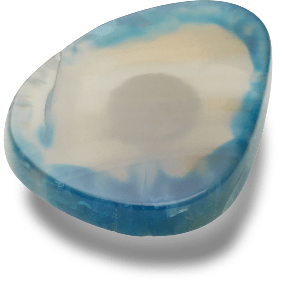 Blue Glass Cut Stone - US 0558