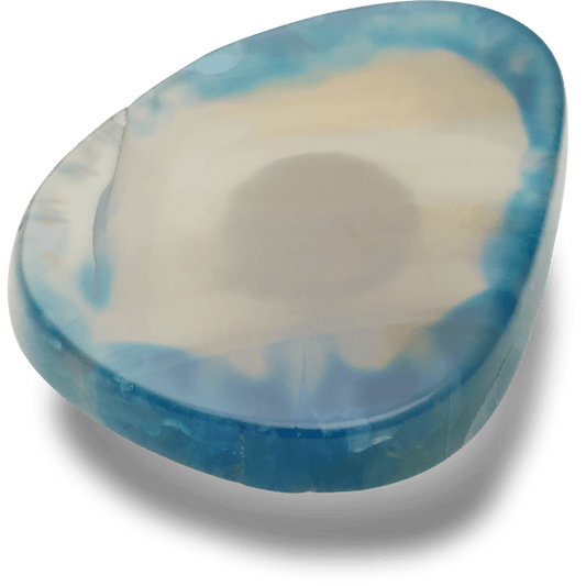 Blue Glass Cut Stone - US 0558