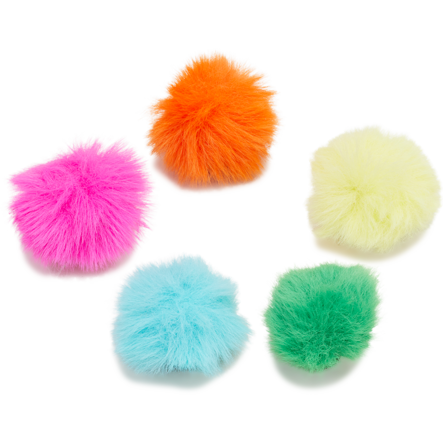 80s Neon Puff Ball 5 Pack - US 8362