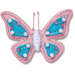 Faux Leather Pink Butterfly - US 4283