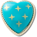 Turquoise and Gold Heart - US 9393