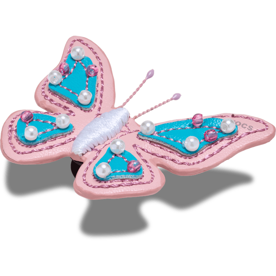 Faux Leather Pink Butterfly - US 4283