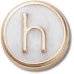 Tiny Pearlized Letter H - US 3018