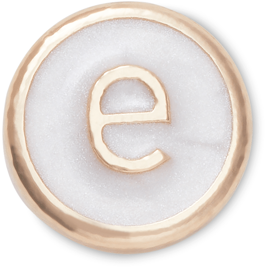 Tiny Pearlized Letter E - US 8612