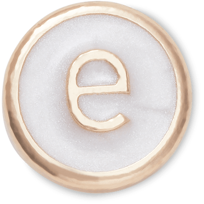 Tiny Pearlized Letter E - US 8612