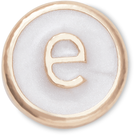 Tiny Pearlized Letter E - US 8612