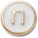 Tiny Pearlized Letter N - US 8899