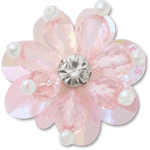 Pink Sequin and Pearl Flower - US 4483