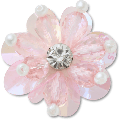 Pink Sequin and Pearl Flower - US 4483