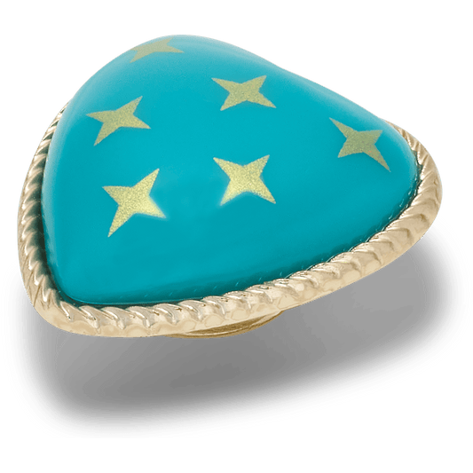 Turquoise and Gold Heart - US 9393
