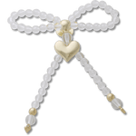 Beaded Bow with Gold Heart - US 1185