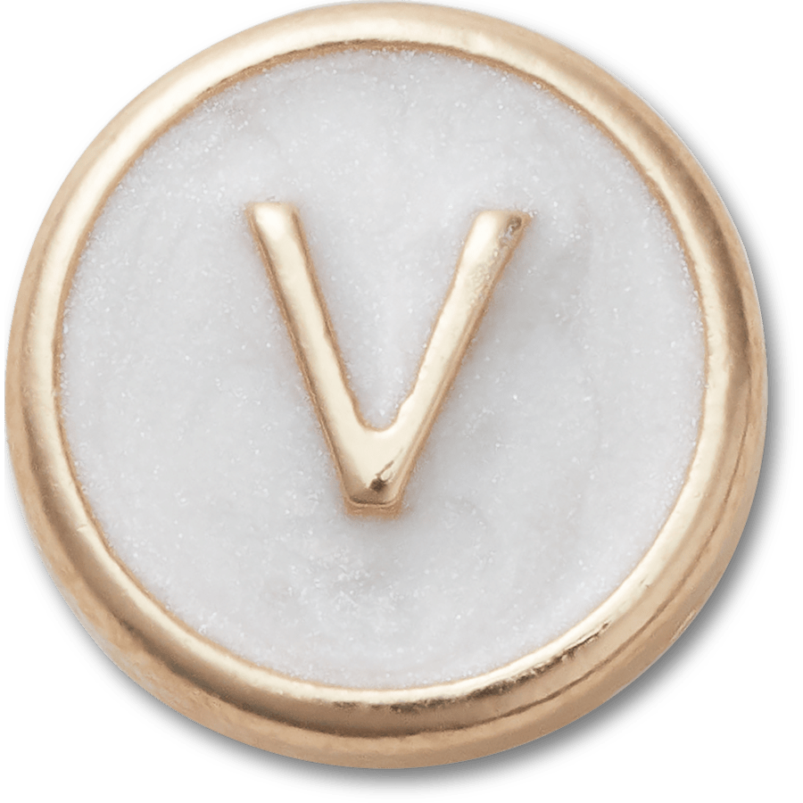 Tiny Pearlized Letter V - US 3958