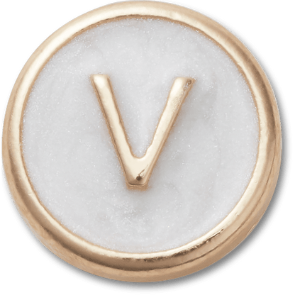 Tiny Pearlized Letter V - US 3958