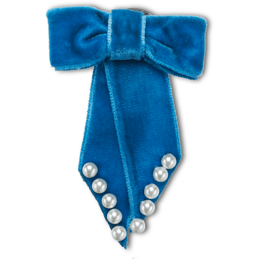 Black Velvet Bow with Pearls - US 4592