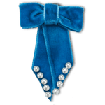 Black Velvet Bow with Pearls - US 4592