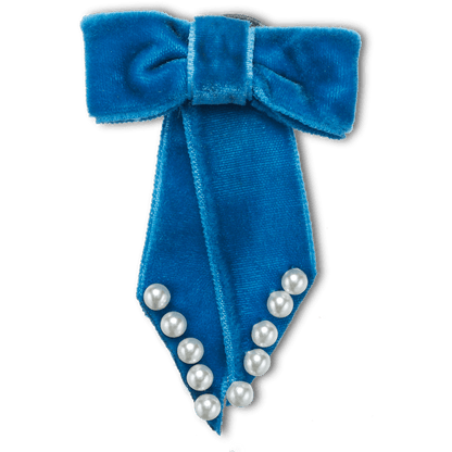 Black Velvet Bow with Pearls - US 4592