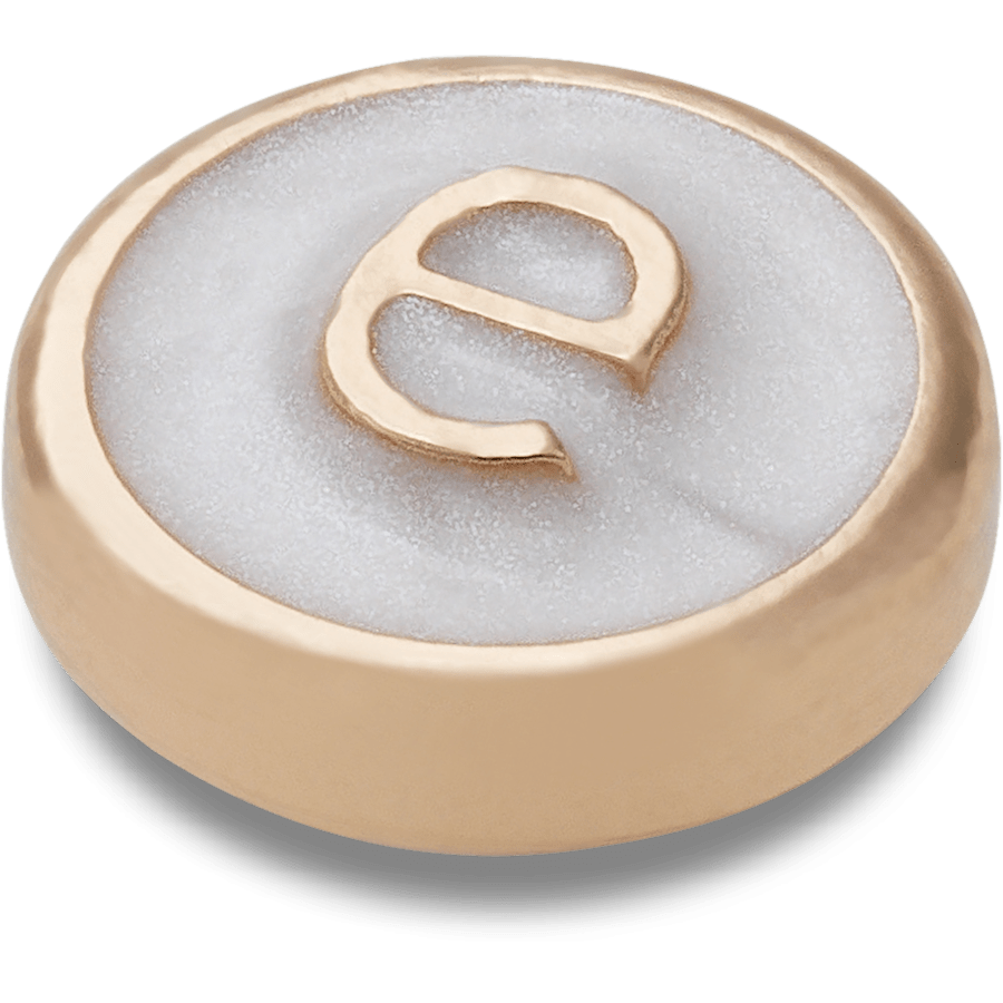 Tiny Pearlized Letter E - US 8612